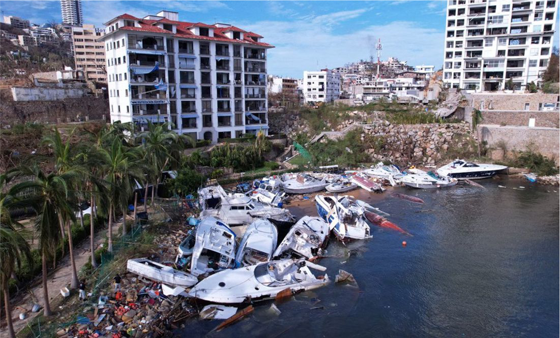 Tras el huracán Otis, la Semar identifica 29 embarcaciones hundidas en Guerrero